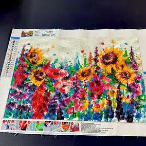 Field of sunflowers rhinestone art